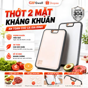 [SSS] Thớt 2 Mặt Inox 304 & Lúa Mạch Kháng Khuẩn Thớt Bếp Khử Mùi Chống Nấm Mốc An Toàn Sức Khỏe