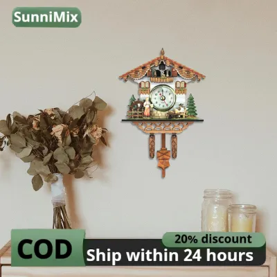 Vintage Decorative Clock Hanging Wood Cuckoo Clock Farmhouse Home Décor 136 x 216 x 55 mm