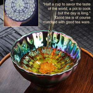 Silver Cup Peacock Gilt Tea Cup Sevencolor Ice and Jade Master Cup Sunflower Jianzhan Tea Cup