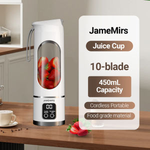 JameMirs Portable Blender for Protein Shakes 650ml Ice Crushing Wireless USB Charging 12 Blades 2 Lids| Your Perfect Gym & Workout Companion 1 Lids