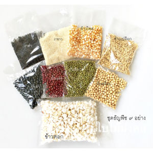 ชุดธัญพืช 9 ชนิด ชุดข้าวตอก ใช้ทำในพิธีมงคล งานแต่งงาน ขึ้นบ้านใหม่