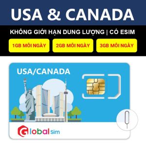 Sim Mỹ & Canada - Không Giới Hạn Data. Chưa kích hoạt.