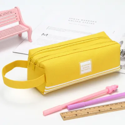 Gratis Ongkir - Kotak Pensil Dan Stationery Dual Zipper / Tempat Alat Tulis Perlengkapan Sekolah