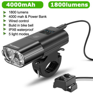 Newboler 10000 Lumens Bike Light Front 12800mAh USB Rechargeable Waterproof Bike Headlight 4P90 LED Super Bright Flashlight Front Light and Back Light Aluminum Shell Bicycle Light