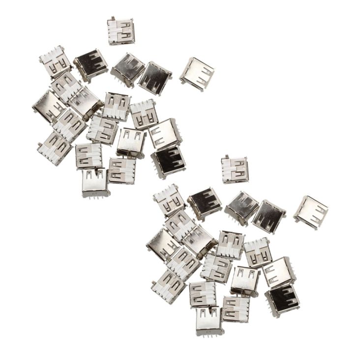 40 Pcs USB Female Type A 4-Pin DIP Right Angle Plug Jack Socket ...