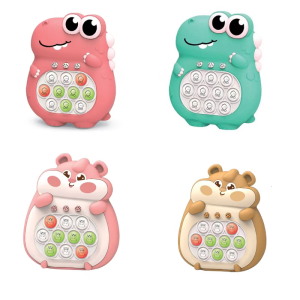 Push Bubble Handheld Game Console Toy LED WackaMole Cartoon Quick Push Puzzle Toy Kids Fine Motor Skill Electronic Gift