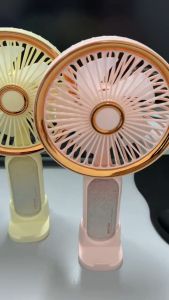 🔥READY STOCKS🔥USB Rechargeable Fan 6 Level Strong Wind Handheld & Desktop Fan Detachable Base Gradient Light