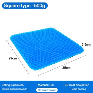 Gel Seat Cushion Office Sedentary Honeycomb Breathable Cool Car Seat Cushion Silicone cooling pad