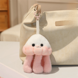 PENGY Mềm mại Đồ chơi nhồi bông hình sứa Bông xù Ấm cúng Búp bê treo hình sứa Đáng yêu Xoay Móc khóa nhồi bông hình sứa Móc khóa trang trí túi