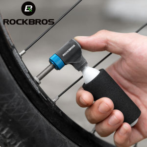 ROCKBROS CO2 Bike Pump Schrader Presta Adapter Bike Inflator Aluminum Tire Tube Mini size MTB Pumps CO2 Cartridge Bike Accessories