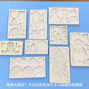 Christmas Cookie Decorating Molds Flexible Silicone Design For Fondant Chocolate Crafts Freezers Oven Safe Kitchen Tool