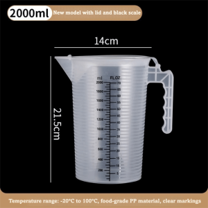 KENJE 100/250/500/1000/2000/5000ML Measuring Cup with Scale Thickened with Lid Plastic Water Jugs Multipurpose Clear Beaker Kitchen Tool Accessories