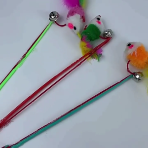 3 Pcs Đầy Màu Sắc Giả lông chuột Wand Chase Tập Thể Dục đồ chơi cho mèo đồ chơi tương tác cho mèo đồ chơi cho mèo Teaser Stick Cho Trong Nhà Mèo