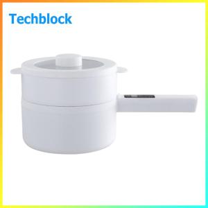 Electric Hot Pot Boil Dry Protection Non-Stick Frying Pan with Steamer Multi-function Cooker for Dorm Room Travel RV Hotel