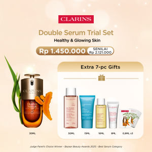 [Clarins Set] New Double Serum 30ml Gratis 7 Hadiah - anti aging face serum / serum anti penuaan dan kerutan  wajah glowing  kenyal