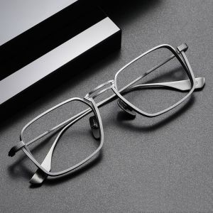 GENENIC Ultralight Anti Blue Light Glasses Metal Frame Square Frame Optical Eyeglasses Fashion Comfortable To Wear Mens Eyewear Computer