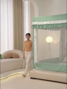 ผ้าม่าน 4 ด้าน ดีไซน์ใหม่มุ้งกันยุง5ฟุต มุ้งกันยุง 6/6.6 ฟุต มุ้งพร้อมผ้าม่าน อัพเกรดวงเล็บหนาสีอัพเกรดและเพิ่มพื้นที่