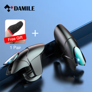 DAMILE Trigger Controller L1R1 Shooter Controller Black Shark Mobile Phone Auxiliary Fire Key Button Pubg Mobile Controller Gamepad Joystick Controller L1+R1 Metal Trigger for PUBG CH5