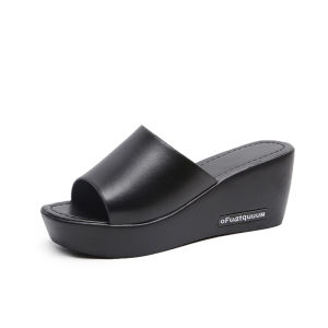 [Free Shipping] New Summer Styles Of Outdoor Slippers: Thick-Soled Platform Wedge-Heeled And High-Heeled One-Strap Sandals For Women