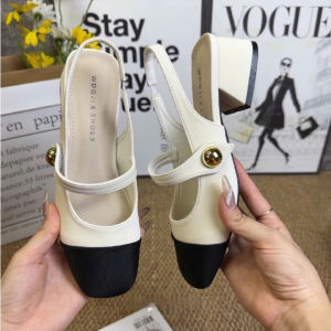 Giày Cao Gót Nữ Vintage Quai Ngang Đính Ngọc - Thanh Lịch & Dễ Phối Đồ