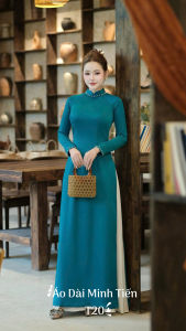Áo Dài Chất Liệu LỤA HÀ LAN Cao Cấp Hàng May Thủ Công Tỉ Mỉ - Mã T20 Xanh Dương