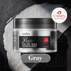 Washable Temporary Hair Color Wax 120g - 2-in-1 Dye & Styling Halloween Party/Cosplay White/Gray//Red