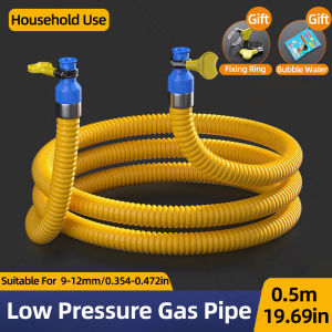 Yellow Gas Stove Hose lpg Regulator Pressure Gauge Household Explosion-Proof Corrugated Gas Hose Kitchen