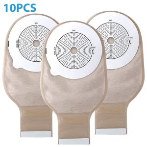 10Pcs Bags One Piece Ostomy Supplies Colostomy Bags Drainable Pouches with Hoop Stoma Care 15-75mm