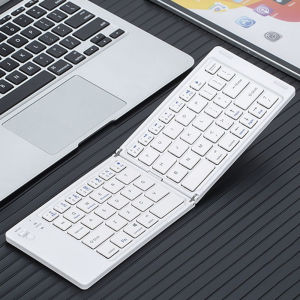 Foldable Bluetooth Keyboard Portable Ultra Slim Mini Wireless Keyboard 66 Keys Pocket Size Rechargeable Keyboard