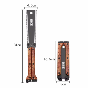 Double-Sided Wooden Folding Hand Saw SK5 Steel Labor-Saving Wear-Resistant Durable Foldable Portable Manual Tool Folding Saw Gardening Pruning Saw Outdoor Camping Industrial Grade Anti Slip and Durable Manual Hardware Tool