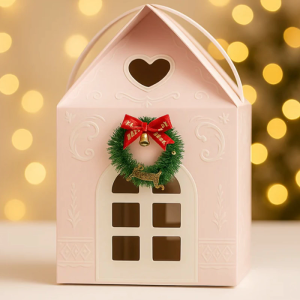 Hộp quà giáng sinh Wonderland hộp quà tặng hình ngôi nhà-Quà tặng lý tưởng và thưởng thức cho ngôi nhà sang trọng-Giáng sinh màu đỏ