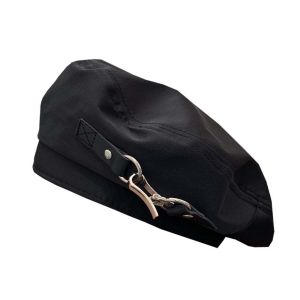 OQEWPI เท่ อบอุ่น หัวเข็มขัดโลหะ ทุกการแข่งขัน ฤดูหนาว ฤดูใบไม้ร่วง หมวกสไตล์เกาหลี หมวกเบเร่ต์ย้อนยุค หมวกจิตรกร หมวกผู้หญิงแปดเหลี่ยม