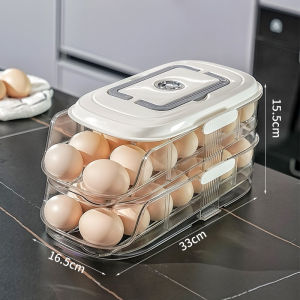 Angola Tempat Penyimpanan Telur 2 Tingkat C47 Rak Telur 2 Susun Serbaguna / Egg Storage Organizer