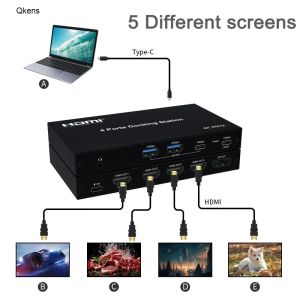 4K 60Hz HDMI DP 5 Same/ Different Screen Display Docking Station Extended Copy Mode 2 10Gbps USB 3.0