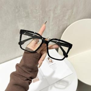 Black Anti-Radiation Oversized Square Eyeglasses Fashion Big Frame Glasses for Men and Women