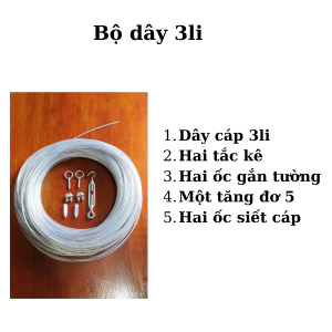 Bộ Dây Treo Rèm Cửa Ri Đô Phơi Đồ Bằng Cáp Thép Bọc Nhựa