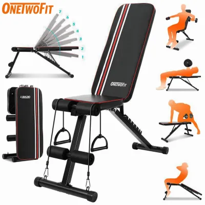 OneTwoFit Dumbbell Weight Bench Foldable Dumbbell for Home Gym