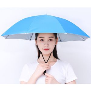 WAYCAI Fishing Folding Camping Beach Head Hats Sunshade Rain Gear Umbrella Hat Head Wearing