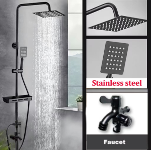 Shower Tiang Set Panas-Dingin/Shower Kamar Mandi Set 4 in 1 Dengan Faucet Shower Kamar Mandi Panas