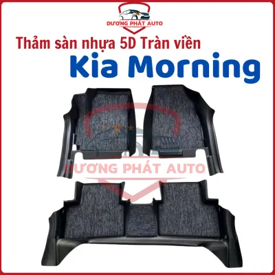 Thảm lót sàn xe Kia Morning 2012- 2025 Thảm nhựa 5D TPE tràn viền bậc cửa dễ dàng vệ sinh lắp đặt- Mẫu BẬC DÀI