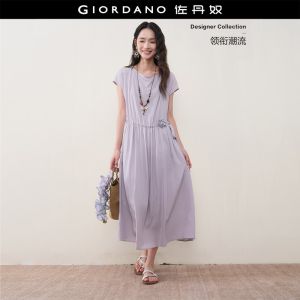 GIORDANO Women Dress Linen Raglan Sleeve Dress Casual Stylish Trendy Elegant Comfortable Fashion Classic Modern 18466809