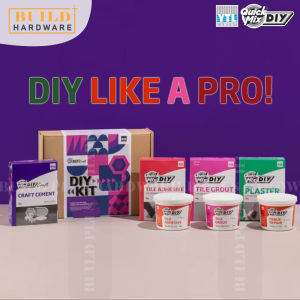 YTL QuickMix DIY Premix Plaster / Premix Tile Adhesive / Premix Tile Grout 1kg (Just add water) White / Grey | Plastering Cement / Wall Repairing / Craft Cement