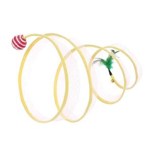 ท่ออุโมงค์ยุบของเล่นสัตว์เลี้ยงความยาว26 "สำหรับอุโมงค์สำหรับเล่นแมว-อุโมงค์ซ่อนเร้นพร้อมเต็นท์ที่หลบภัยลูกบอลป่านศรนารายณ์