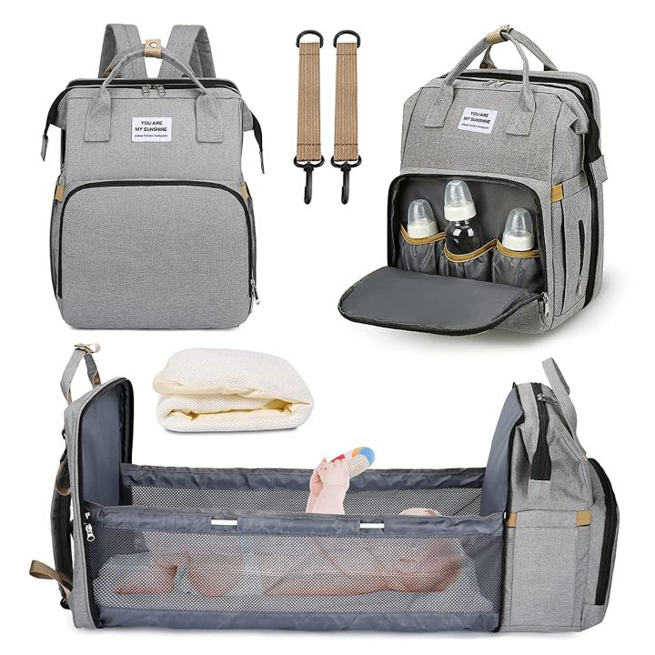 Learn and Play travel baby bag Crib Mommy Bag 2-in-1 multifunctional ...