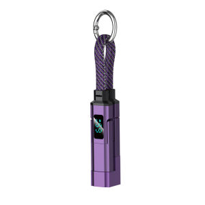 65W USB C Fast Charging Cable 4 In 1 Keychain Phone Short Cord Digital Display Type-C/iOS/USB-A Cable