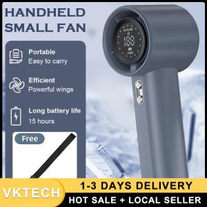 High Speed Fan LED Display Handheld Turbo Fan USB Rechargeable Portable Turbo Fan Electric Cooling Fan for Camping Hiking