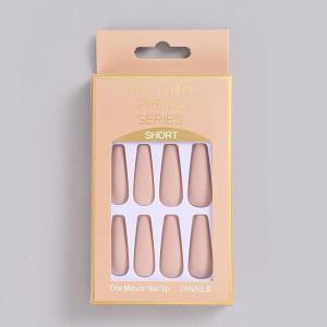 (Free Lem)24 PCS Kuku Palsu Dan Lem /Fake Nail Art 3d /Stiker Kuku Tahan Air Include Box