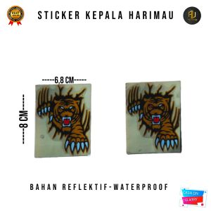 STICKER KEPALA HARIAMAU BAHAN REFLECTIVE STIKER KEPALA MACAN KEPALA HARIMAU CUTTING STICKER MOTOR MACAN STICKER MOBIL HARIMAU
