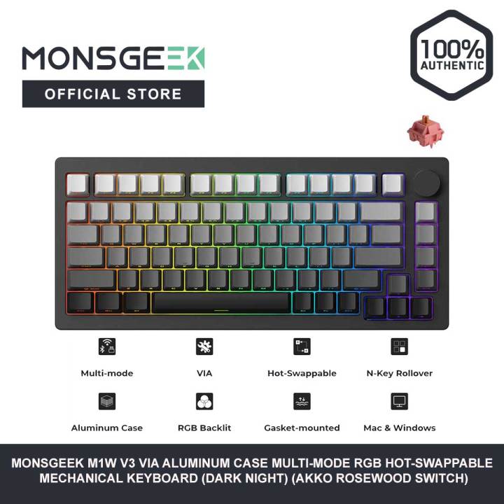 MonsGeek M1W V3 VIA Aluminum Case Multi-Mode RGB Hot-Swappable ...