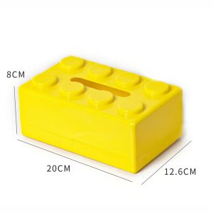 Tissue Holder Building Block Tissue Box High Beauty Cartoon Tissue Box Wall-Mounted Perforation-Free Paper Holder Paper